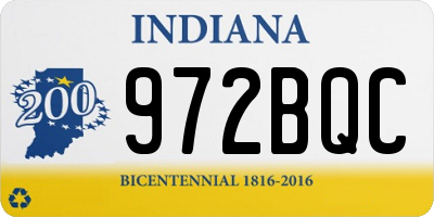 IN license plate 972BQC