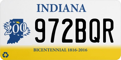 IN license plate 972BQR