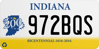 IN license plate 972BQS