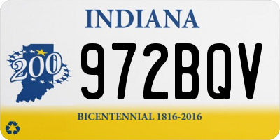 IN license plate 972BQV