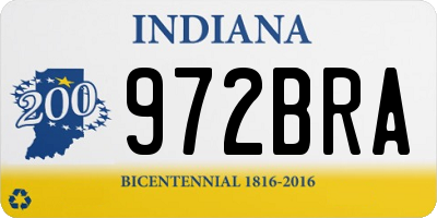 IN license plate 972BRA