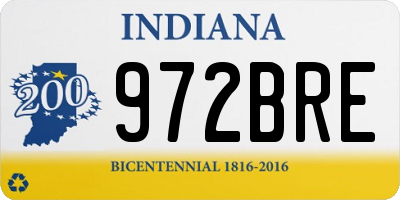 IN license plate 972BRE