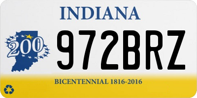 IN license plate 972BRZ