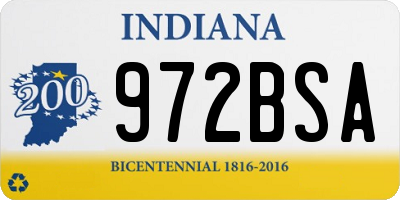 IN license plate 972BSA