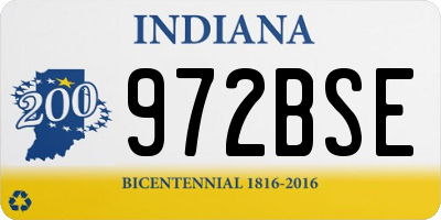 IN license plate 972BSE