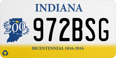 IN license plate 972BSG