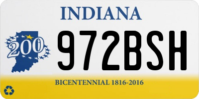 IN license plate 972BSH
