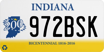 IN license plate 972BSK