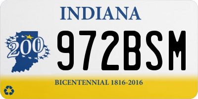 IN license plate 972BSM