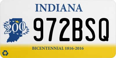 IN license plate 972BSQ