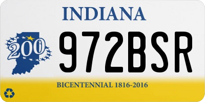 IN license plate 972BSR
