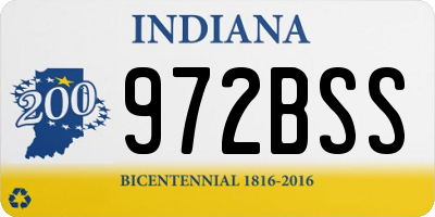 IN license plate 972BSS