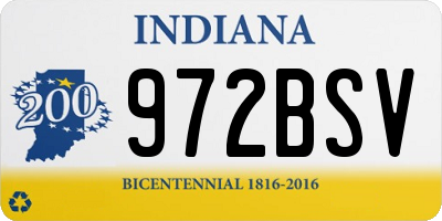 IN license plate 972BSV
