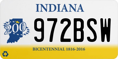 IN license plate 972BSW