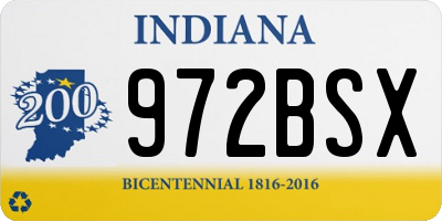 IN license plate 972BSX