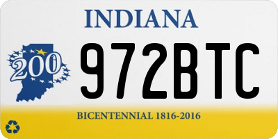 IN license plate 972BTC