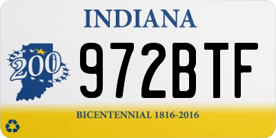 IN license plate 972BTF