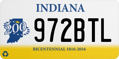 IN license plate 972BTL