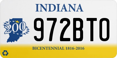 IN license plate 972BTO