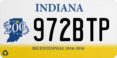 IN license plate 972BTP