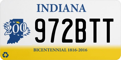 IN license plate 972BTT