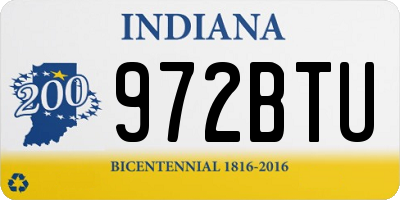 IN license plate 972BTU