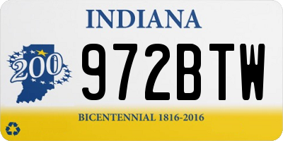 IN license plate 972BTW