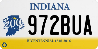 IN license plate 972BUA
