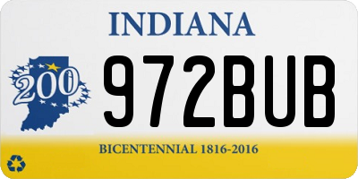 IN license plate 972BUB