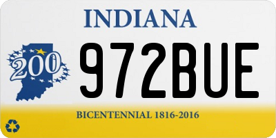 IN license plate 972BUE