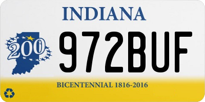 IN license plate 972BUF
