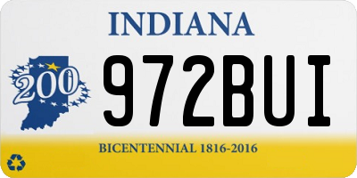 IN license plate 972BUI