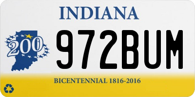 IN license plate 972BUM