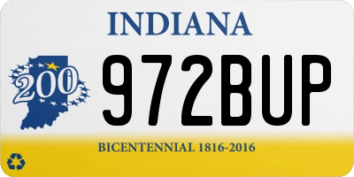 IN license plate 972BUP