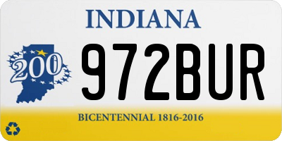 IN license plate 972BUR