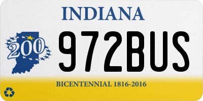 IN license plate 972BUS