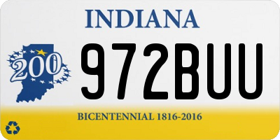 IN license plate 972BUU