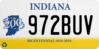 IN license plate 972BUV