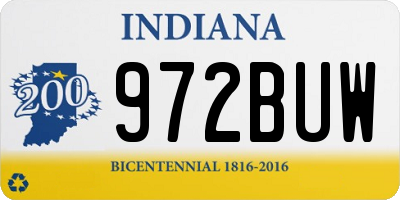 IN license plate 972BUW