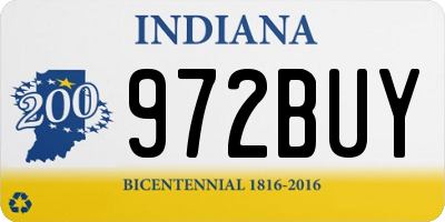 IN license plate 972BUY