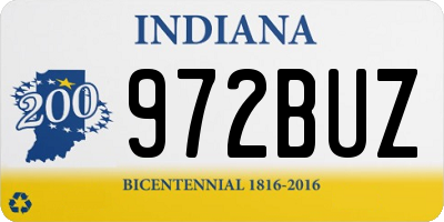 IN license plate 972BUZ