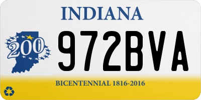 IN license plate 972BVA