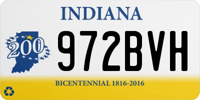 IN license plate 972BVH