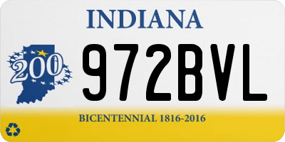 IN license plate 972BVL