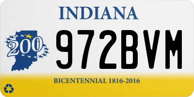IN license plate 972BVM