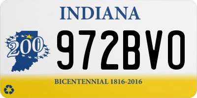 IN license plate 972BVO