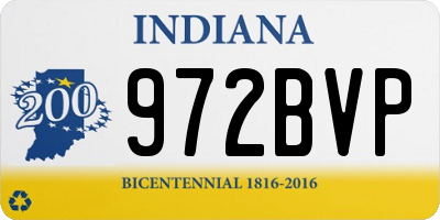 IN license plate 972BVP