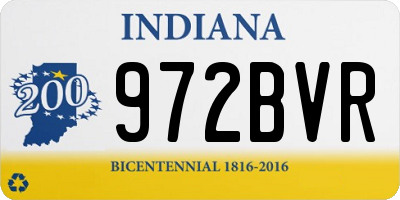 IN license plate 972BVR
