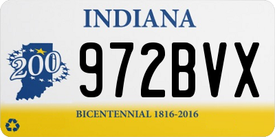 IN license plate 972BVX