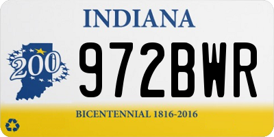 IN license plate 972BWR